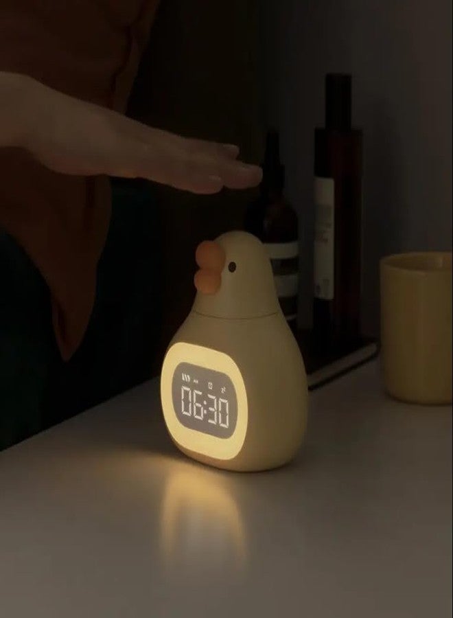 HEEJ Cute Duck Digital Alarm Clock for Kids, Silicone Night Light Sleep Trainer, USB Rechargeable Bedside Lamp with Dual Alarms, Snooze & Countdown Timer, Kawaii Room Decor for Toddlers Boys & Girls - Image 3